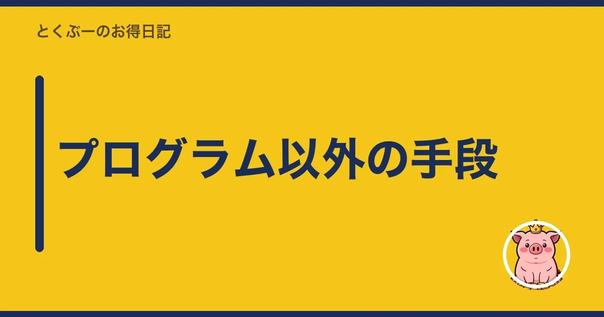 プログラム以外の手段｜とくぶー