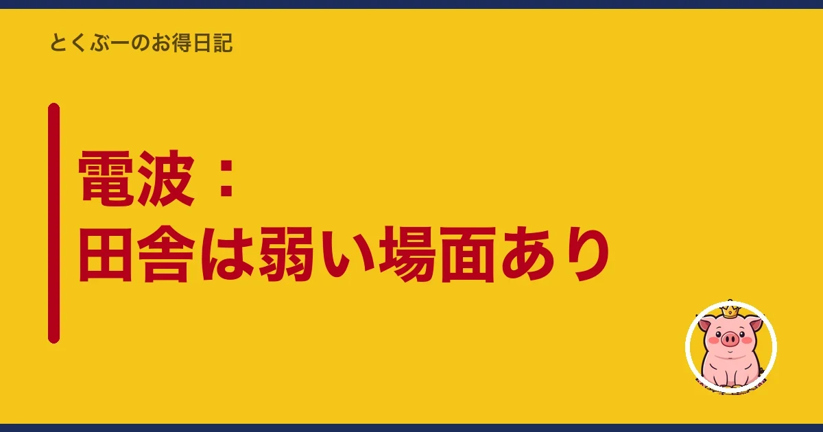 電波:田舎は弱い場面あり|とくぶー