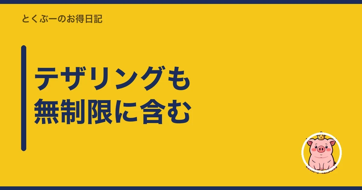 テザリングも無制限に含む｜とくぶー