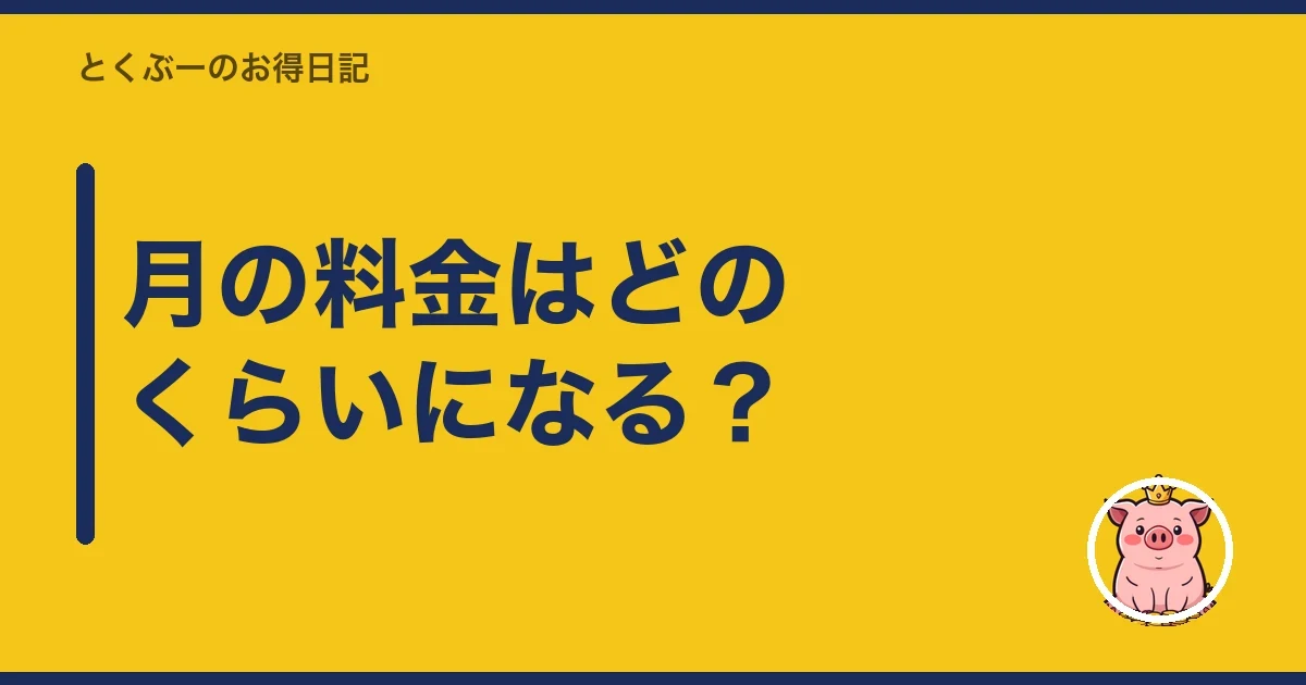 月の料金はどのくらいになる?|とくぶー