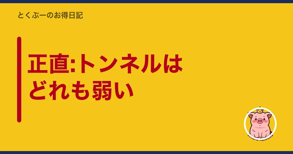 正直:トンネルはどれも弱い|とくぶー