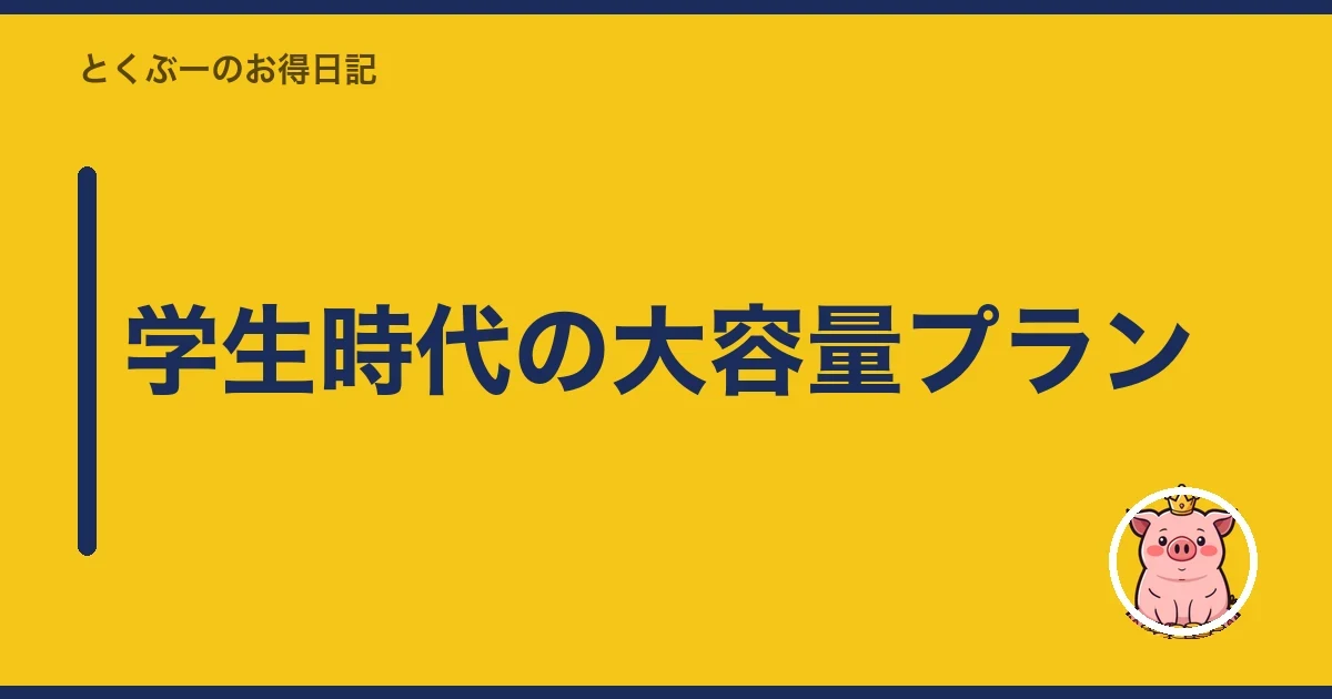 学生時代の大容量プラン｜とくぶー