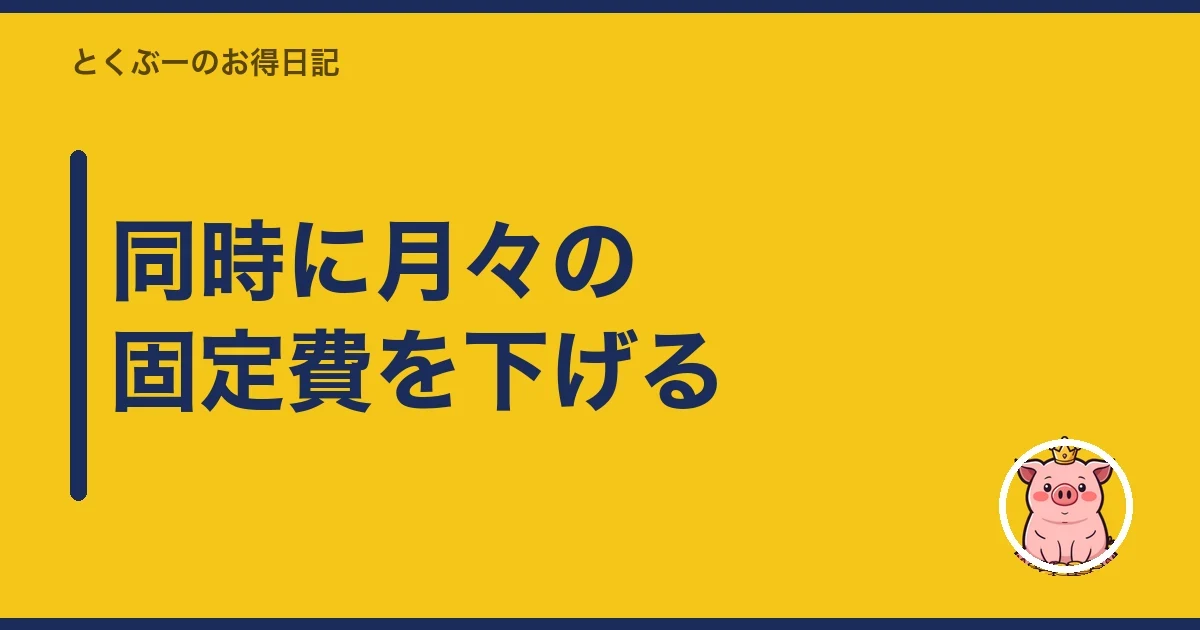 同時に月々の固定費を下げる|とくぶー