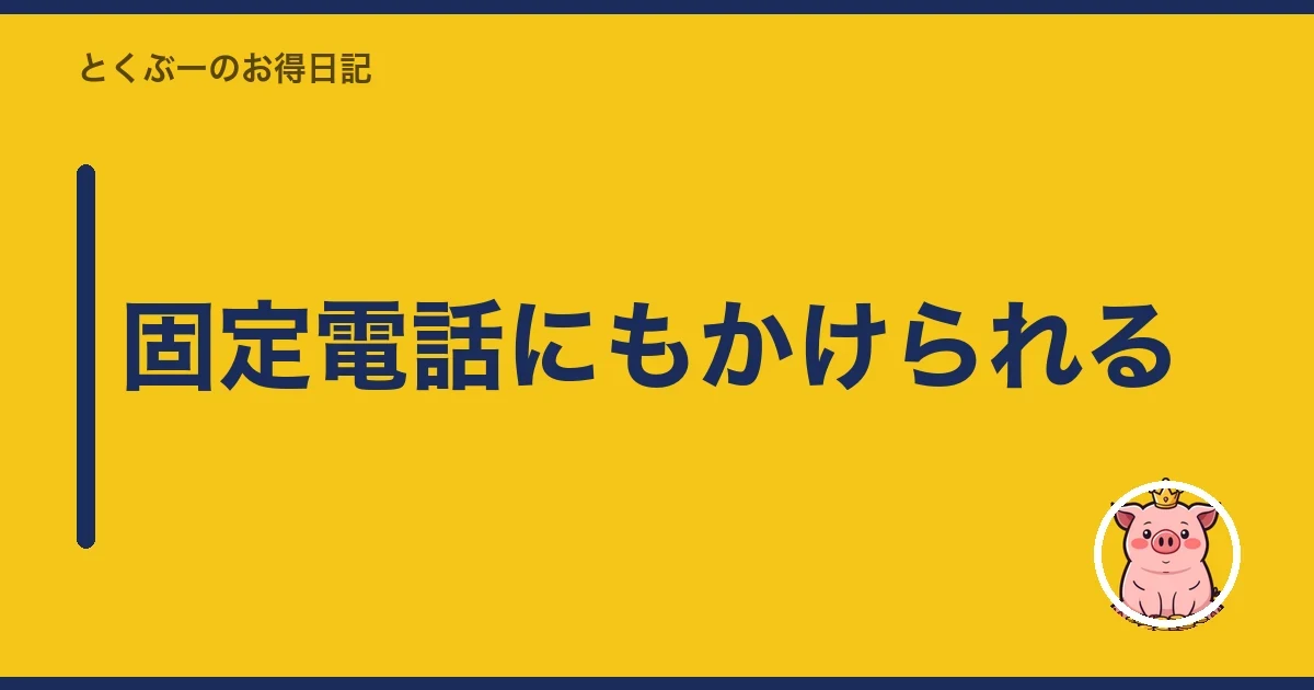 固定電話にもかけられる|とくぶー