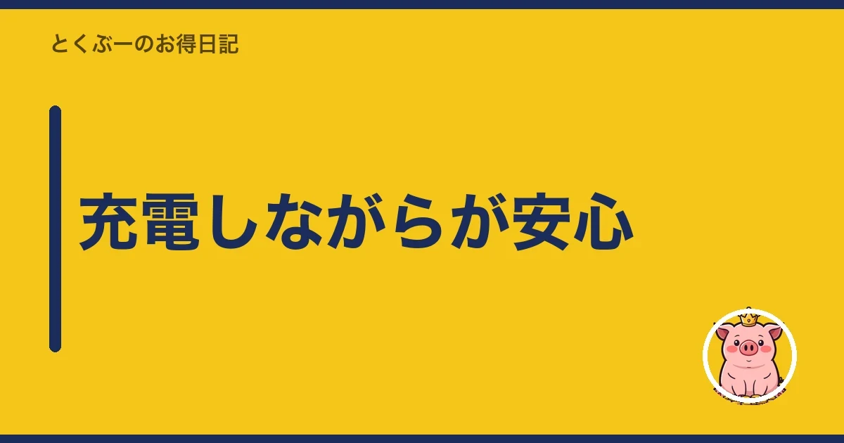 充電しながらが安心｜とくぶー