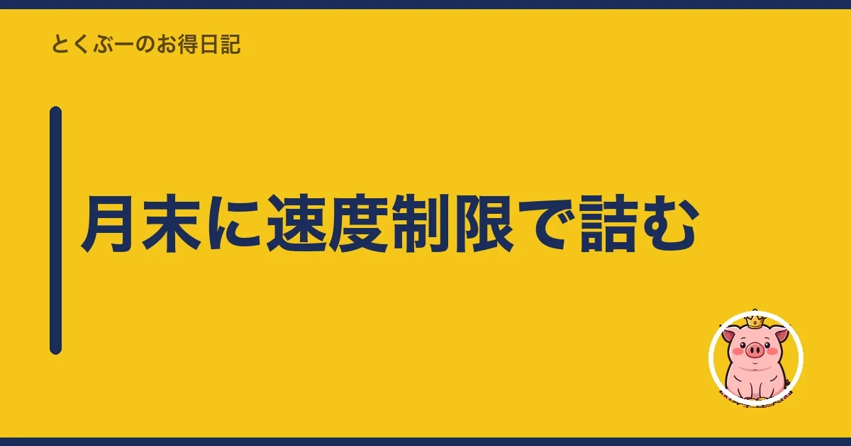 月末に速度制限で詰む｜とくぶー