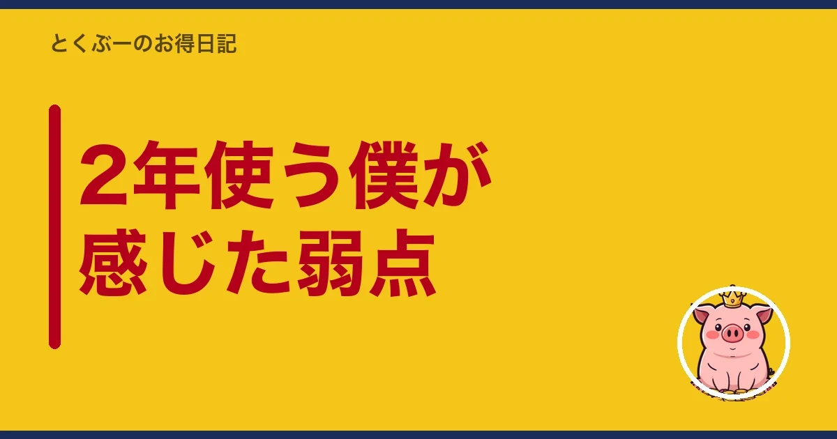 2年使う僕が感じた弱点|とくぶー