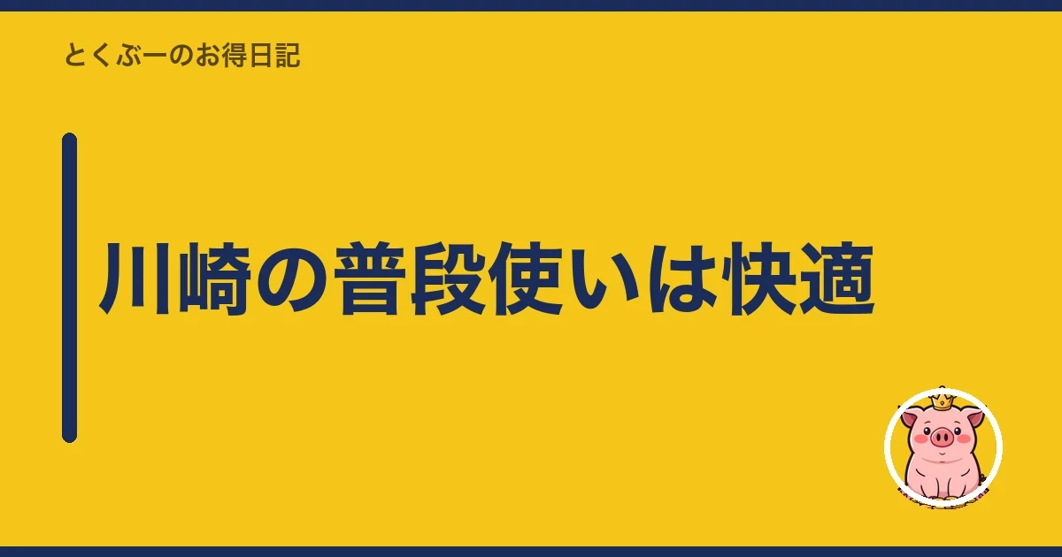 川崎の普段使いは快適|とくぶー