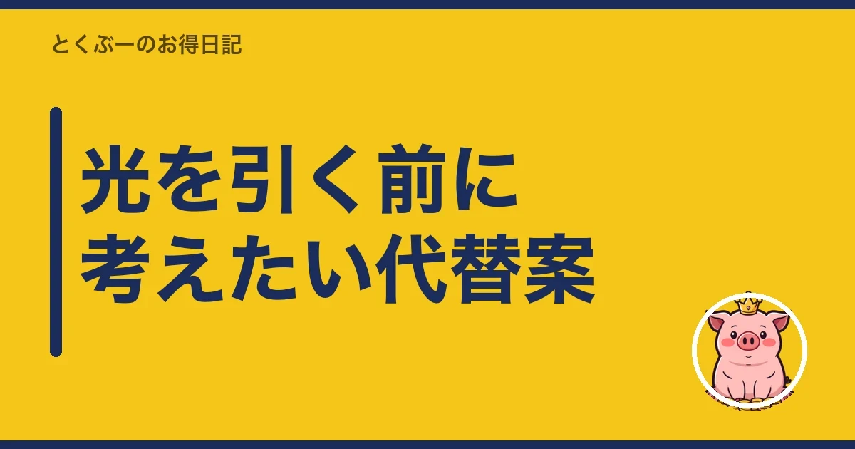 光を引く前に考えたい代替案|とくぶー