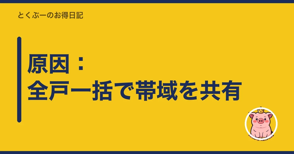 原因:全戸一括で帯域を共有|とくぶー