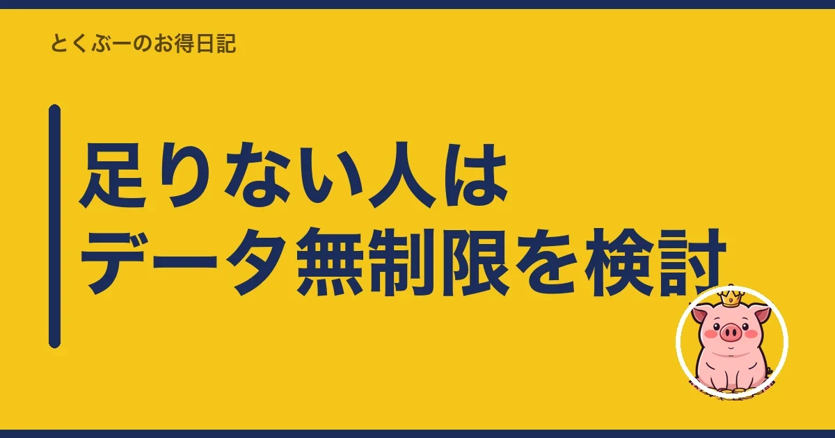 足りない人はデータ無制限を検討｜とくぶー