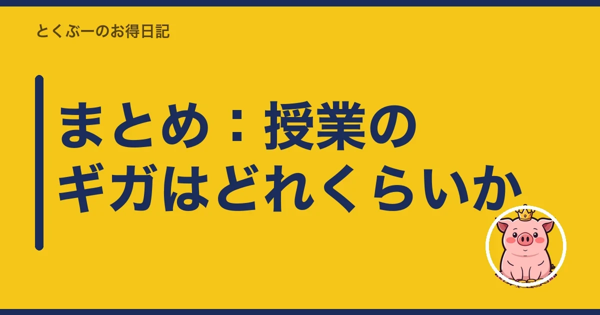 まとめ：授業のギガはどれくらいか｜とくぶー