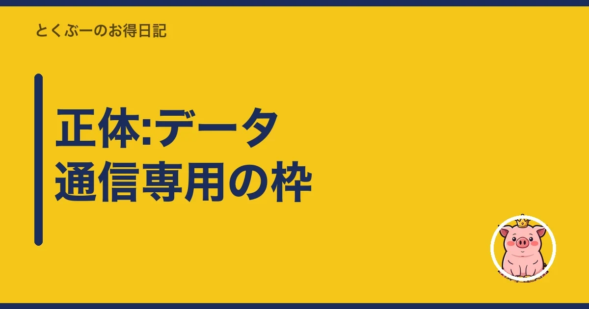 正体:データ通信専用の枠｜とくぶー