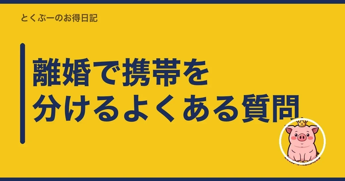 離婚で携帯を分けるよくある質問｜とくぶー