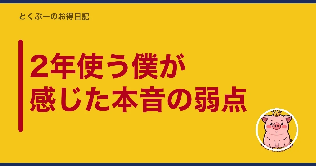 2年使う僕が感じた本音の弱点|とくぶー