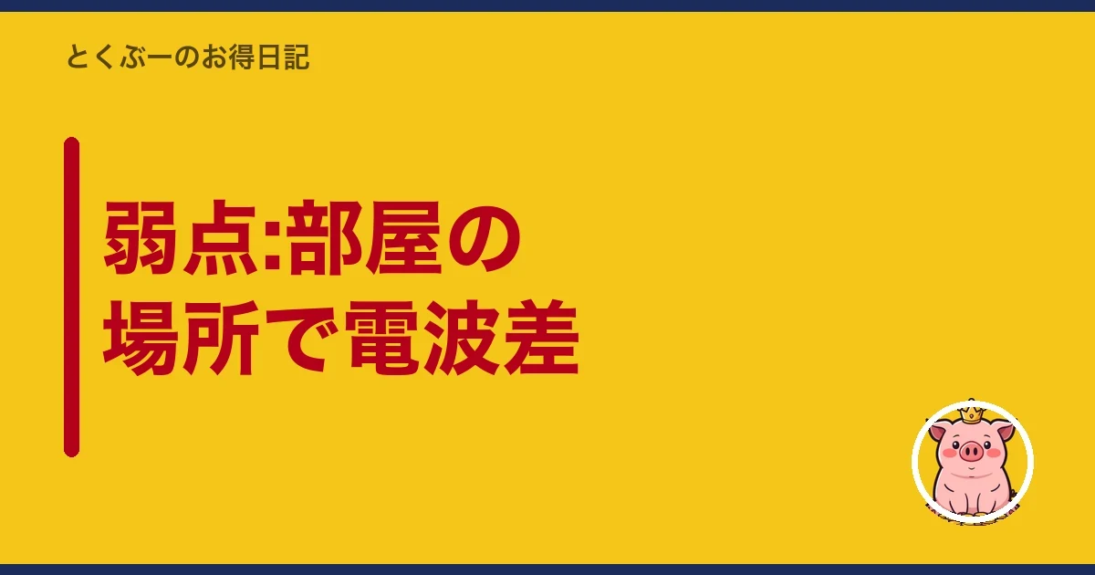 弱点:部屋の場所で電波差|とくぶー