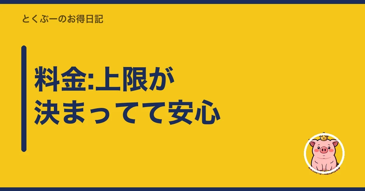 料金:上限が決まってて安心|とくぶー