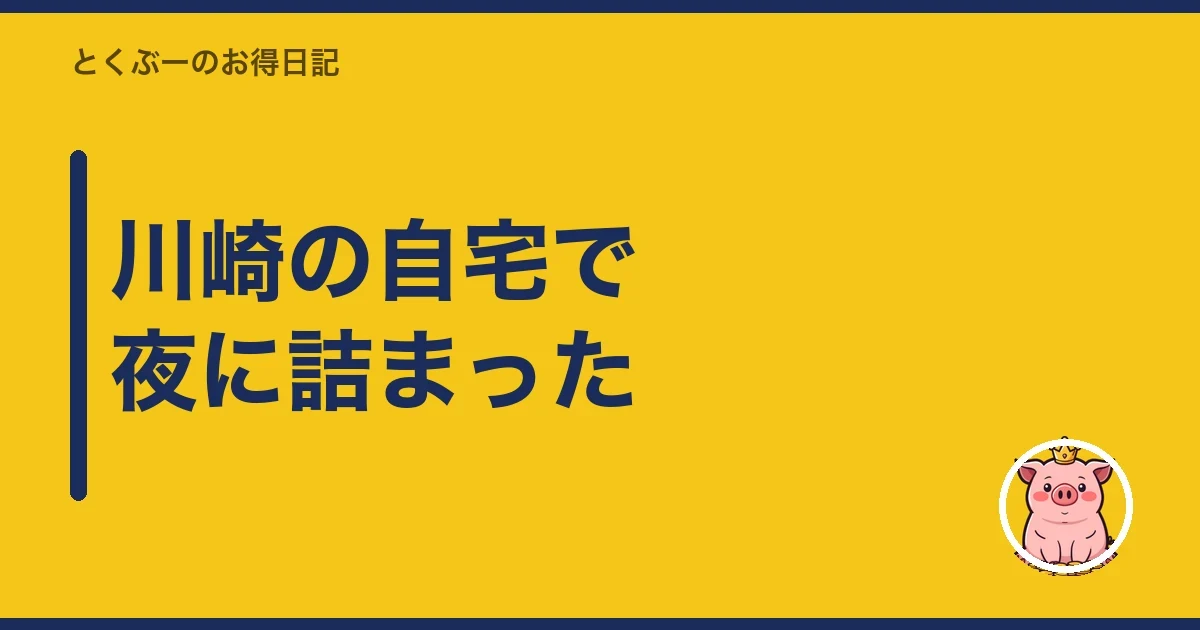 川崎の自宅で夜に詰まった|とくぶー