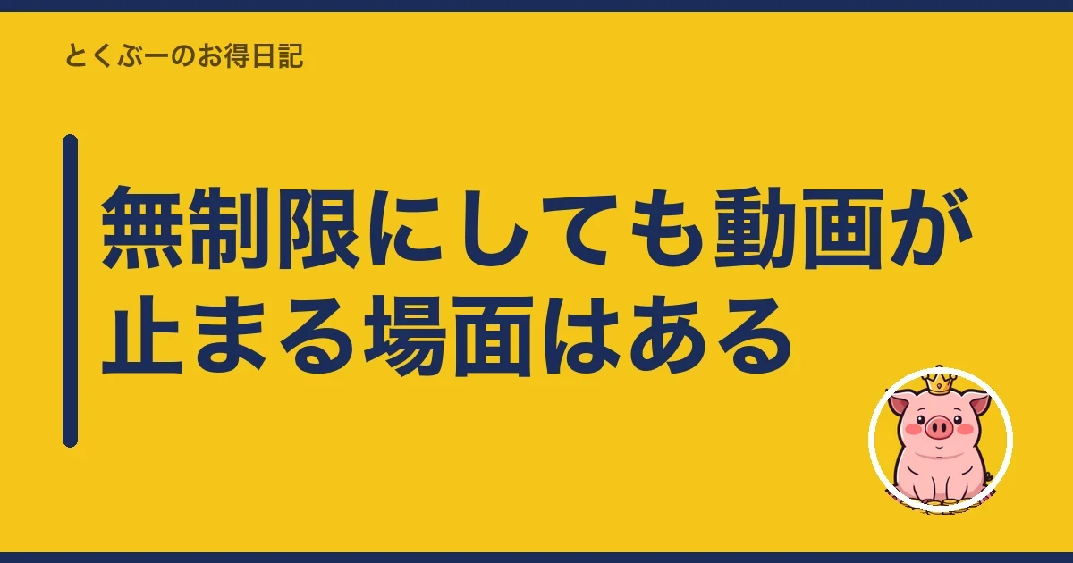 無制限にしても動画が止まる場面はある|とくぶー