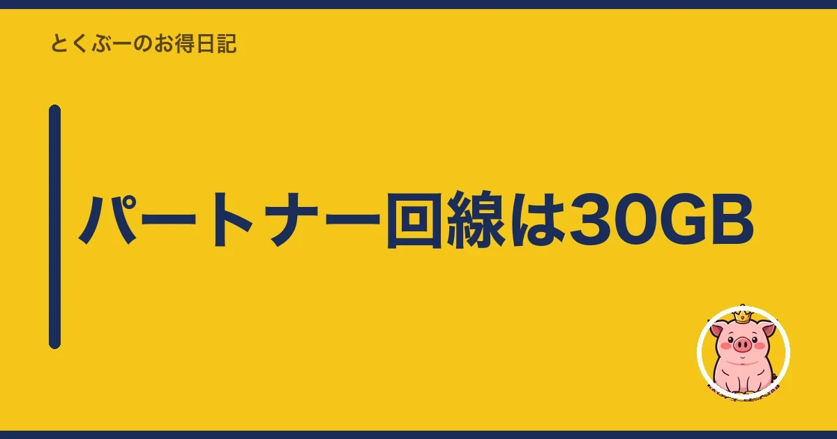 パートナー回線は30GB|とくぶー