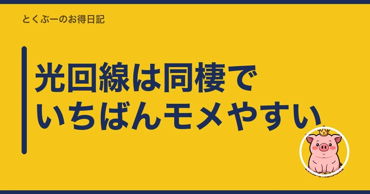 光回線は同棲でいちばんモメやすい|とくぶー