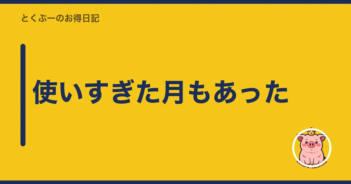 使いすぎた月もあった｜とくぶー