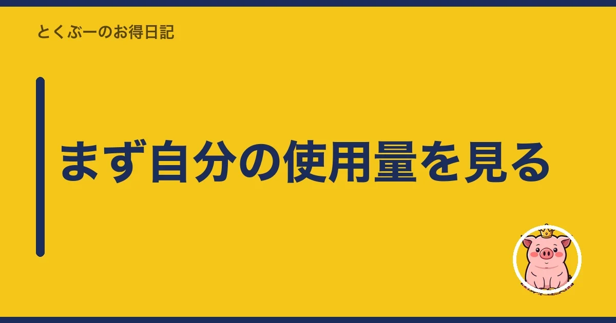 まず自分の使用量を見る｜とくぶー