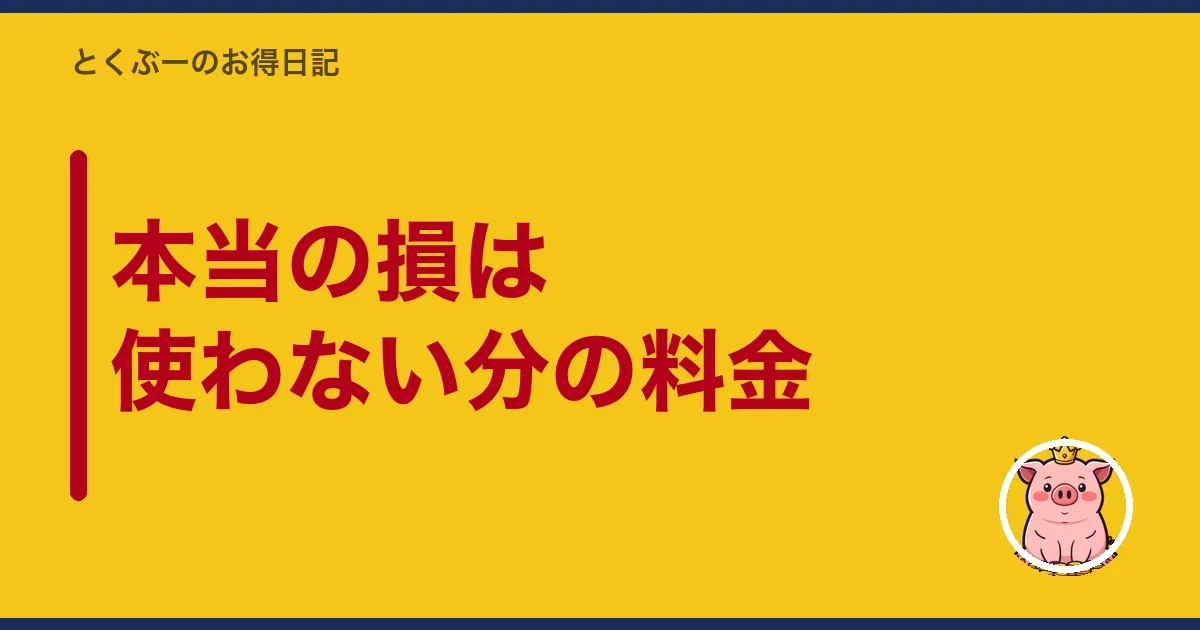 本当の損は使わない分の料金｜とくぶー