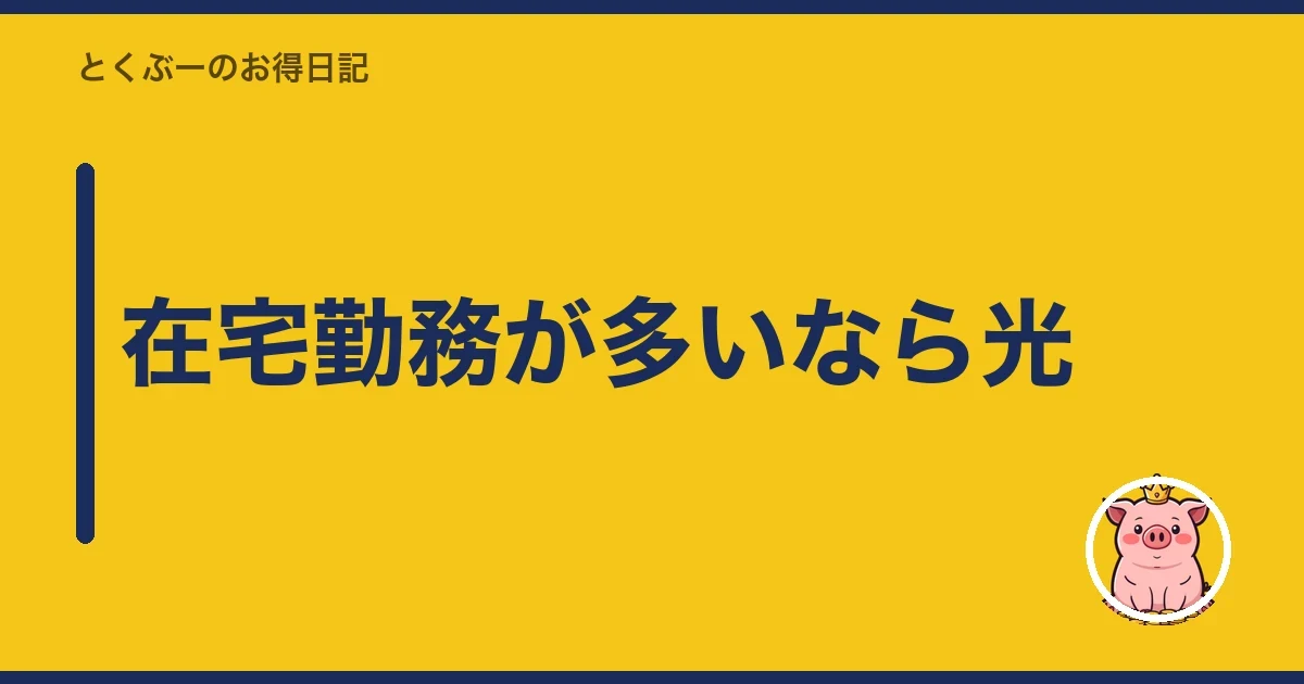 在宅勤務が多いなら光｜とくぶー