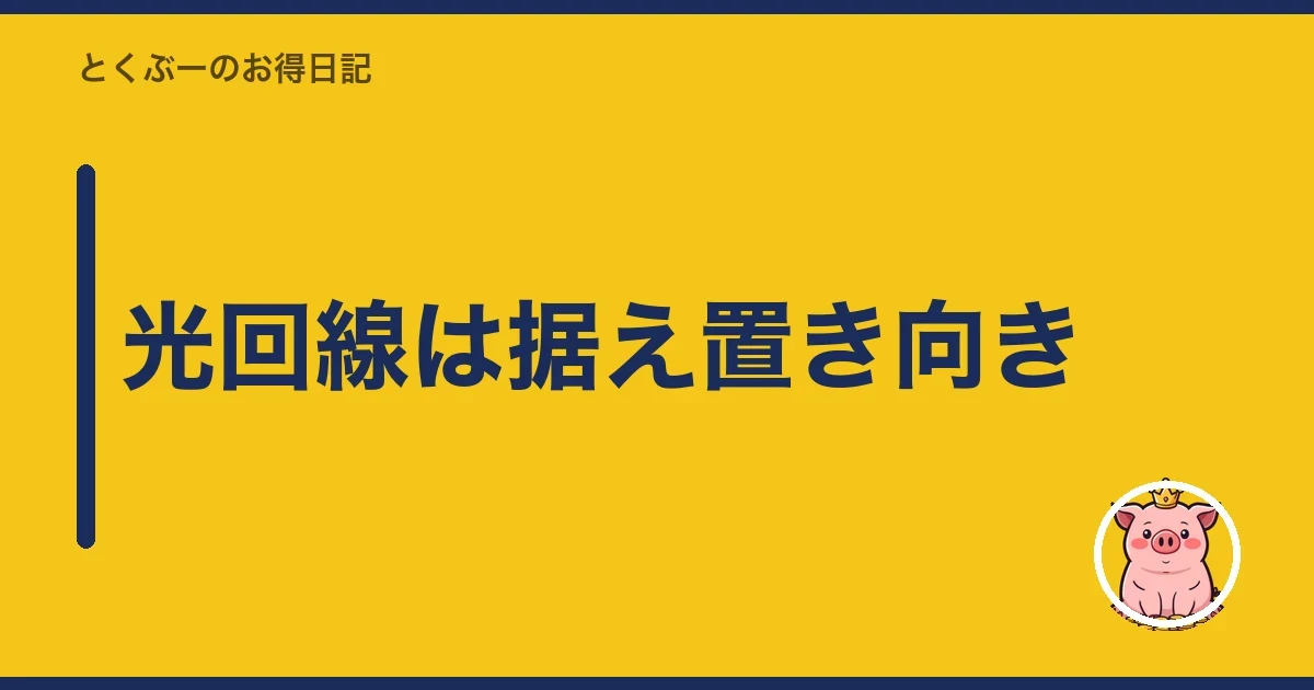 光回線は据え置き向き｜とくぶー