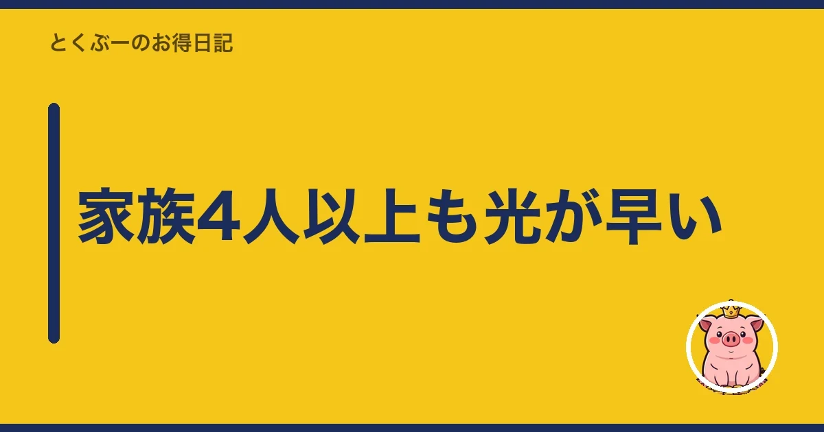 家族4人以上も光が早い｜とくぶー