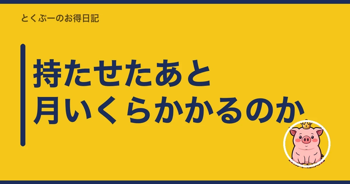 持たせたあと月いくらかかるのか｜とくぶー