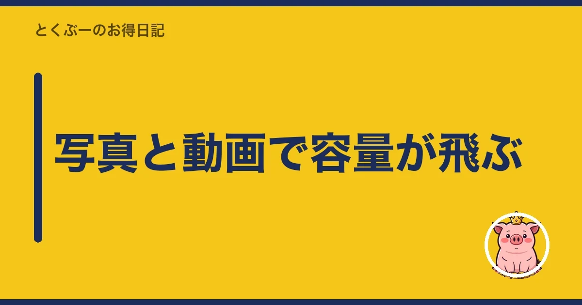 写真と動画で容量が飛ぶ｜とくぶー