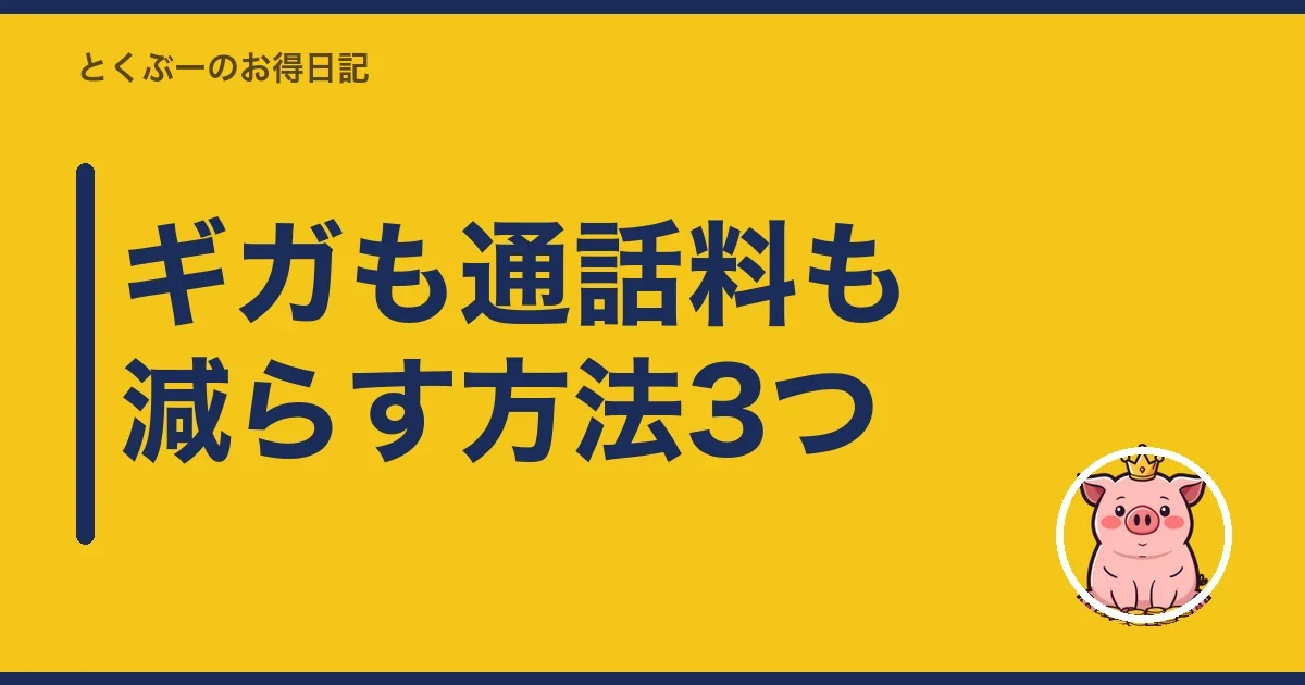 ギガも通話料も減らす方法3つ|とくぶー