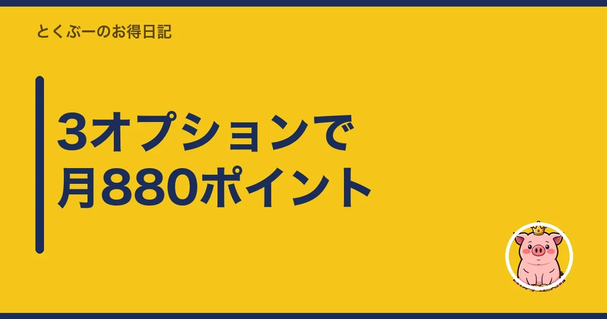 3オプションで月880ポイント|とくぶー