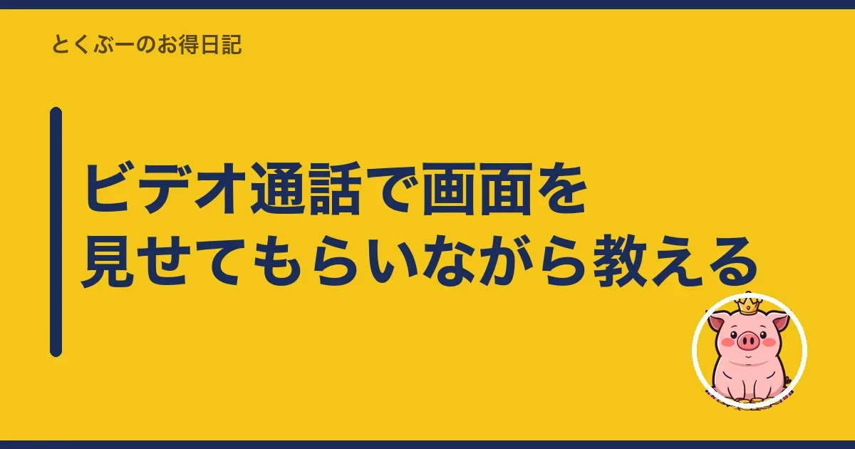 ビデオ通話で画面を見せてもらいながら教える|とくぶー