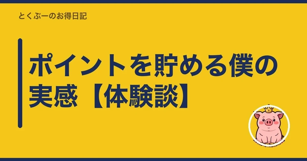 ポイントを貯める僕の実感【体験談】|とくぶー