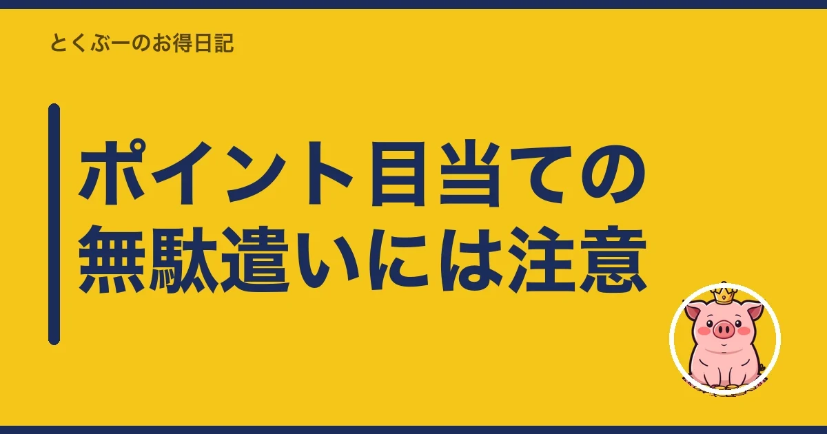 ポイント目当ての無駄遣いには注意|とくぶー