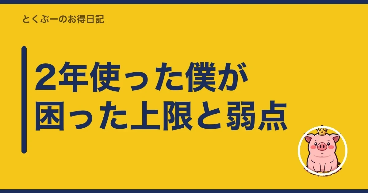 2年使った僕が困った上限と弱点｜とくぶー