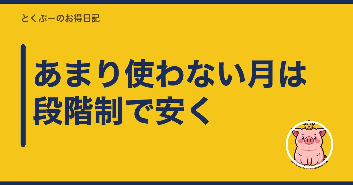 あまり使わない月は段階制で安く|とくぶー