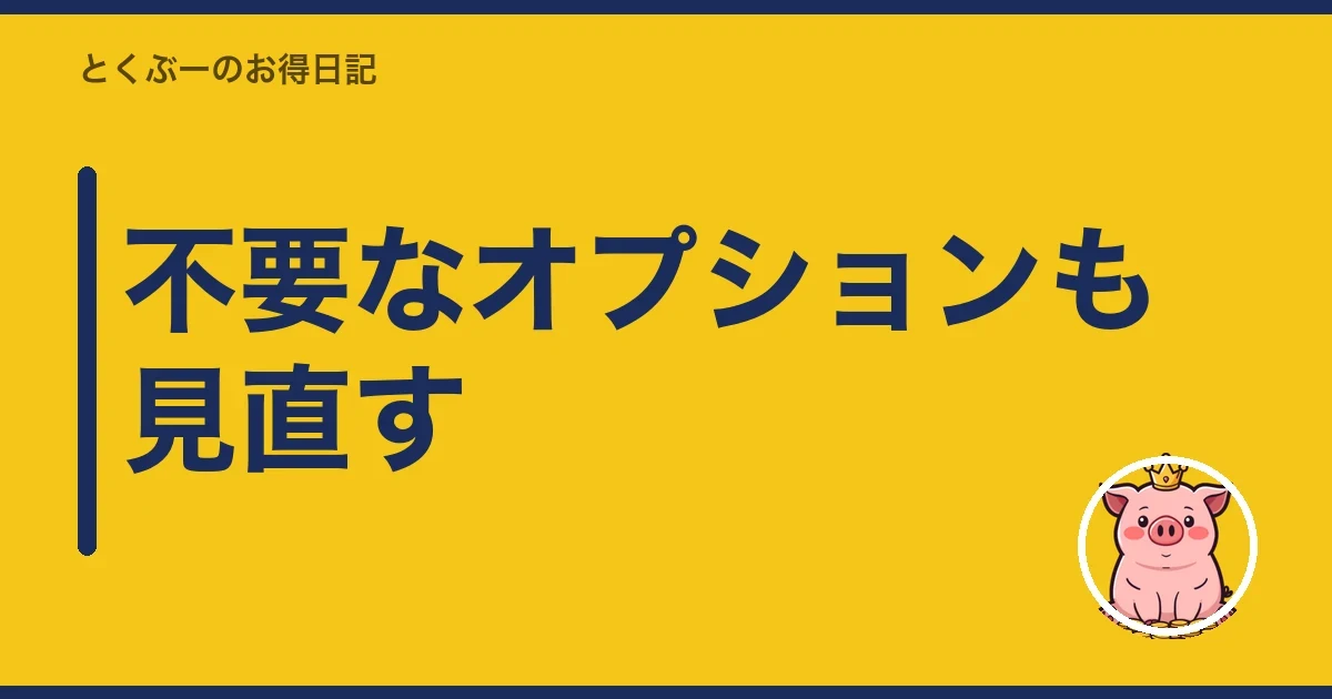 不要なオプションも見直す|とくぶー