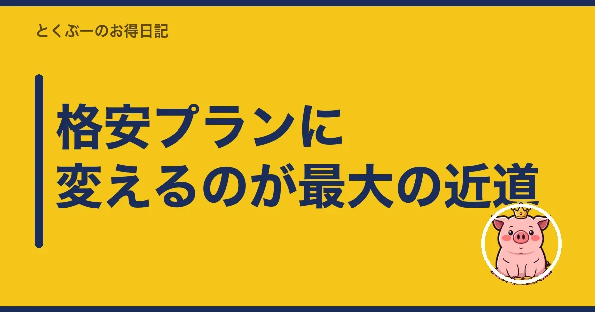 格安プランに変えるのが最大の近道|とくぶー