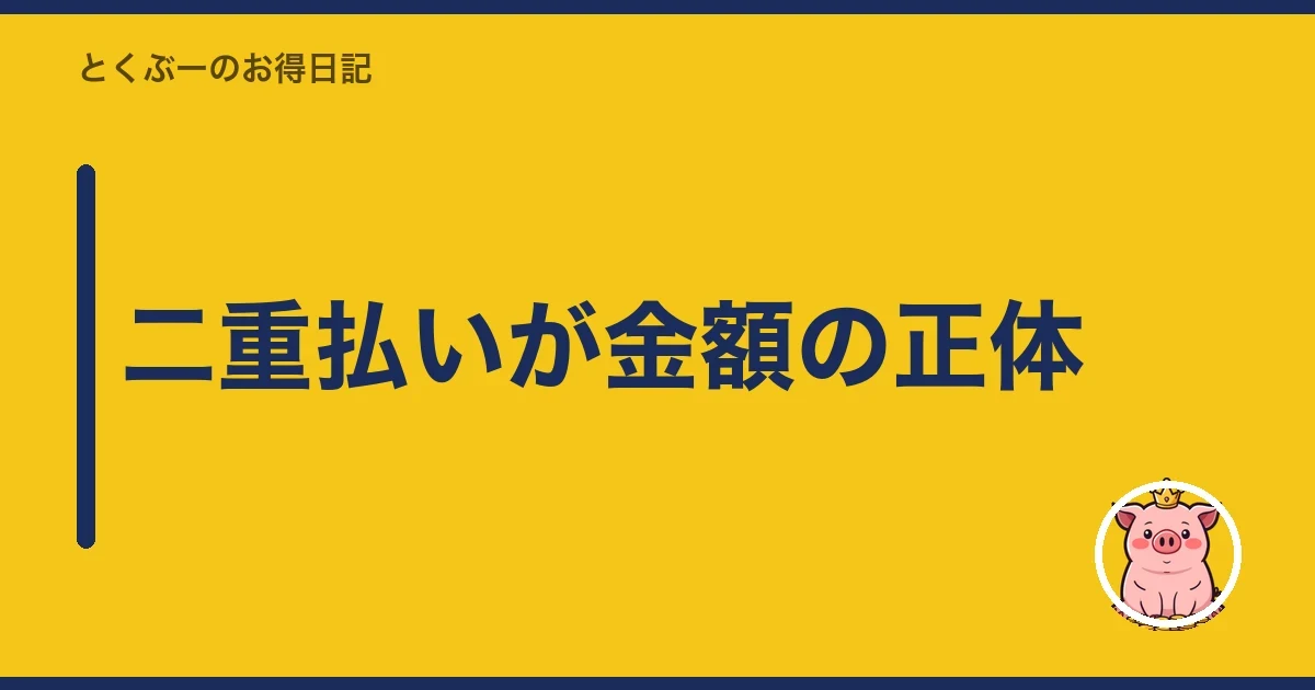 二重払いが金額の正体|とくぶー