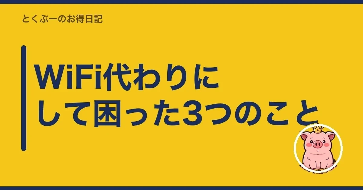 WiFi代わりにして困った3つのこと｜とくぶー