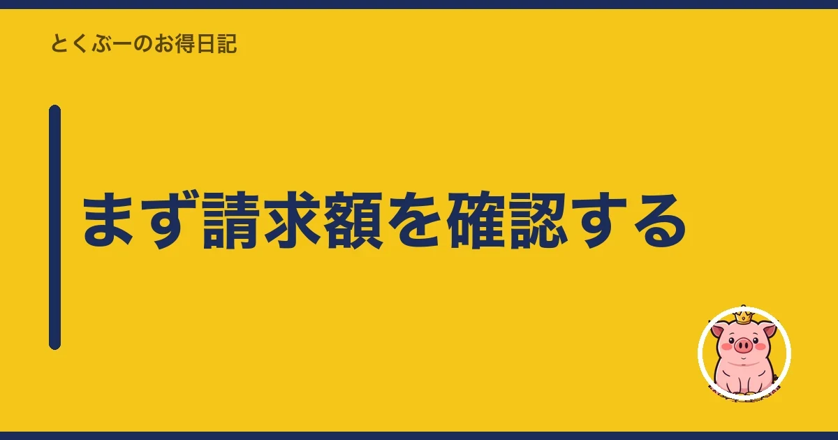 まず請求額を確認する|とくぶー