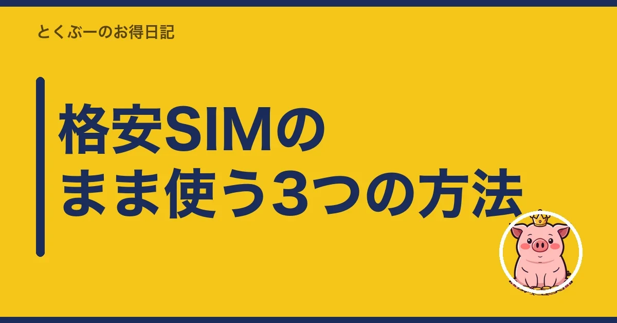 格安SIMのまま使う3つの方法｜とくぶー