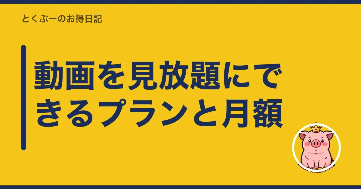 動画を見放題にできるプランと月額｜とくぶー
