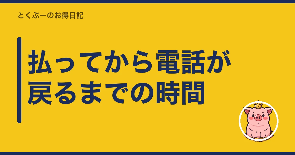 携帯料金 払い忘れ|払ってから電話が戻るまでの時間