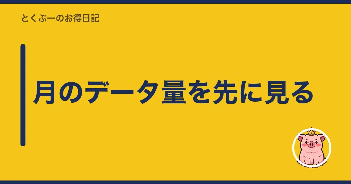 月のデータ量を先に見る｜とくぶー