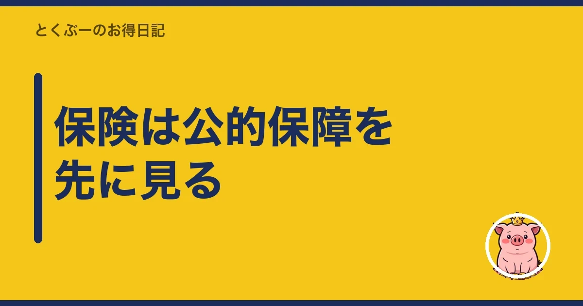 保険は公的保障を先に見る｜とくぶー
